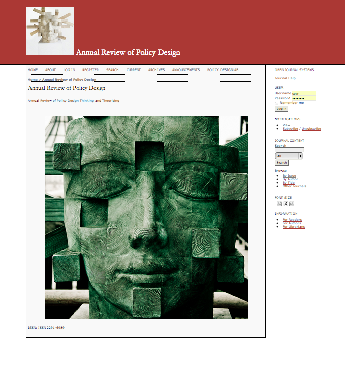 Annual Review of Policy Design 2013